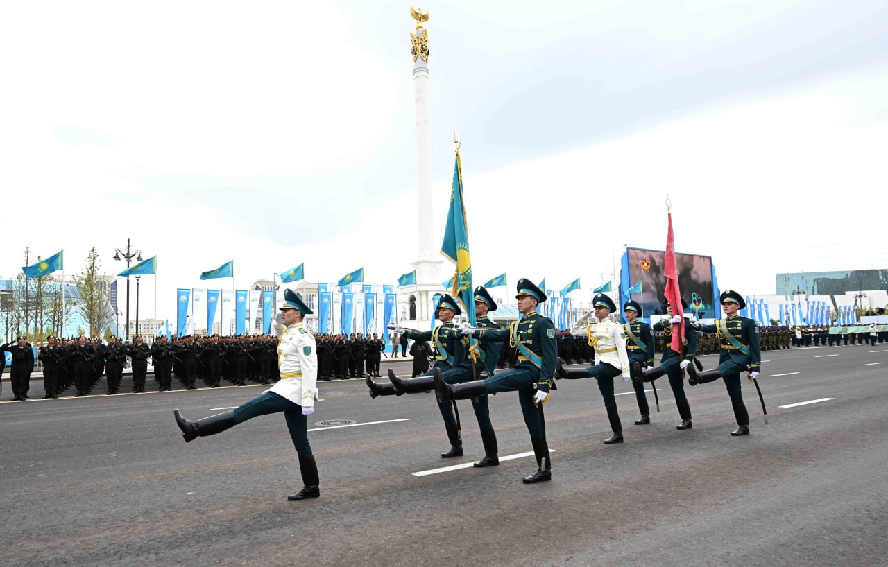 Президент Ұлы Жеңістің 80 жылдығына арналған әскери парадта сөз сөйледі